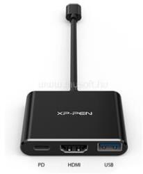 XPPen 3-in-1 adapter - ACW01 (Bemenet: USB-C, Kimenet: USB-C PD: 60W/HDMI/1x USB3.0) (ACW01) (ACW01)