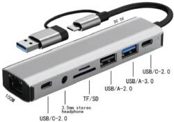  OEM Docking Station MSB 2509TU, 9 in 2 USB A+C TO USB3.0, 2*USB2.0+USB-C2.0, 3.5 mm Audio, SD/TF, RJ45 (100Mbps) (2509TU)