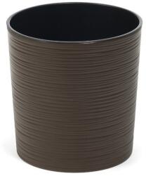 Lamela MALWA DLUTO Bordázott virágcserép, 250 mm, mokka