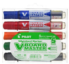 Pilot Táblamarker készlet, 2, 3 mm, kúpos, 'V-Board Master', 5 különböző szín (PBMTK5) (PBMTK5)