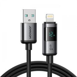 JOYROOM Cablu Date si Incarcare USB-A - Lightning Joyroom S-A16 Pro Prism Display, 12W, 1.2m, Negru - evomag