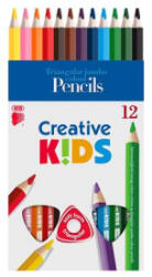 ICO Színes ceruza készlet, háromszögletű, vastag, 'Creative kids', 12 különböző szín (TICCKV12) (TICCKV12)
