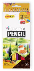 COLOKIT Színes ceruza készlet, hatszögletű, hegyezővel, , 12 különböző szín (FOCPCC012) (FOCPCC012) - aqua