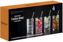 Nachtmann TASTES GOOD Longdrink készlet, 4 darab, 422 ml, szívószállal (106658)