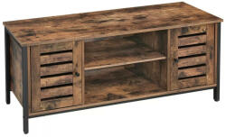  TV szekrény polcokkal és két ajtóval, rusztikus barna 110x40x50cm
