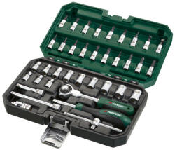 PARKSIDE PSSS 37 RH 37 részes 1/4" 6.35 mm racsnis dugókulcs (krova), bitfej készlet kofferben, 270° forgófejes racsnival (PSSS_37)