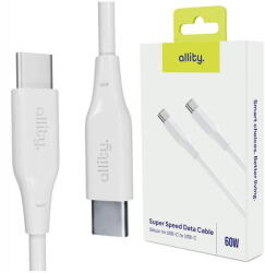 Allity Cablu de date si incarcare Allity AUC-02 USB-C to USB-C 60W 1m Alb