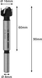 Bosch EXPERT Laminated Wood pánthelymaró fúrószár, 16 x 60 x 90 mm (2608901846)