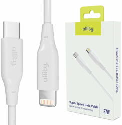 Allity Cablu de date si incarcare AUC-02 USB-C to Lightning 27W 2m Alb