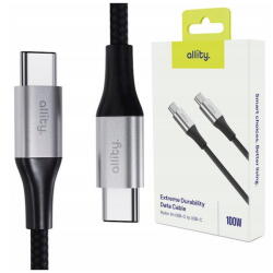 Allity Cablu de date si incarcare AUC-01 USB-C to USB-C 100W 1m Negru