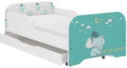 Wooden Toys Miki Gyerekágy - 140x70 cm, Matraccal és Ágyneműtartóval, Elefánt
