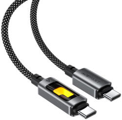 ACEFAST Data Cable (C21-03) Gyors Töltő Acefast, Type-C to Type-C, 60W, 3A, Színes Gradiens Fényhatás, 1.2m - Fekete