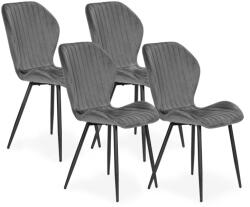 Homelux 4 db-os szék szett szürke velúr szék (MC-188) - homelux