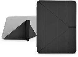 DEVIA ST378300 Devia Apple iPad 10.9 (2022) tablet tok, Gremlin Series, műbőr, Apple Pencil tartóval, fekete-füst átlátszó hátlappal (ST378300)