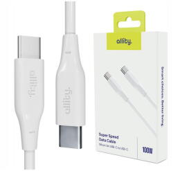 Allity Cablu de date si incarcare Allity AUC-02 USB-C to USB-C 100W 2m Alb
