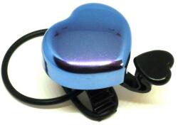 Trinity acél gyerek csengő, krómozott kék, szívecskés