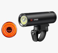 RAVEMEN LS20 USB-ről tölthető LED-es lámpa szett CR1000 + CL05 (első és hátsó), fekete