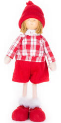 MagicHome karácsonyi dekoráció, kisfiú kockás ingben, 32 cm (TC8091032)