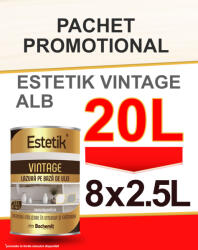 Estetik Vintage PACHET PROMO Lazura lemn ESTETIK VINTAGE ALB, 8x2.5L