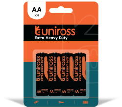 Uniross R6 1.5V szén-cink elem, AA (ceruza), 4 db/bliszter (UEDAA4)