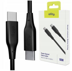 Allity Cablu de date si incarcare AUC-02 USB-C to USB-C 100W 1m Negru
