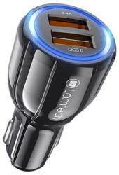 Lamtech 2x USB-A QC3.0 5V/3.1A 15.5W Negru - pcone
