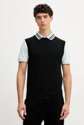 Benetton gyapjú mellény - fekete M