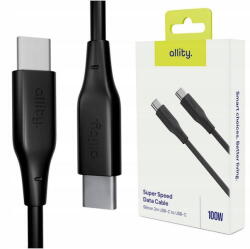 Allity Cablu de date si incarcare Allity AUC-02 USB-C to USB-C 100W 2m Negru