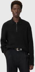 AllSaints pulóver alpaka gyapjú keverékből JAKOB fekete, félgarbó nyakú, M007KD - fekete M