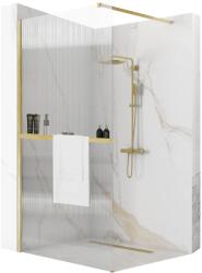 Rea Rea, Zuhanyfüggöny REA AERO Intimo Gold Brush 100 walk-in + polc és akasztó EVO - arany, KPL-09138 (KPL-09138)