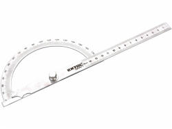 Extol szögmérő/vonalzó, lakatos, hossz. : 278 mm, Inox, mm beosztás, 0° -180°, vastagság: 1, 3 mm (925102) - hardtools