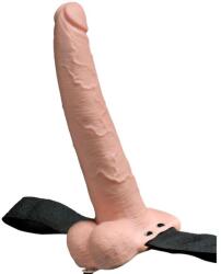 Fetish Fantasy Series Fetish Fantasy- Sorozat - állítható Heveder, Valósághű Pénisz Golyókkal, újratölthető és Vibrátor, 23 Cm (d-236545)