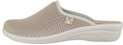 Fly Flot Saboti dama, Fly Flot, T4-368-FE-Bej, de casa, textil, ortopedici, cu talpa joasa, bej (Marime: 37)