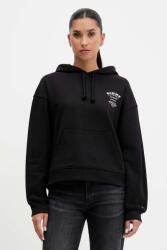 Tommy Hilfiger pamut melegítőfelső fekete, nyomott mintás, kapucnis, DW0DW21785 - fekete L