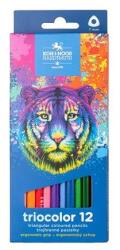 KOH-I-NOOR Színes ceruza készlet, háromszögletű, KOH-I-NOOR "Triocolor 3132/12", 12 különböző szín (7140104001) - mystock