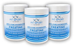 FitSport Nutrition 3x 100% tisztaságú mikronizált kreatin-monohidrát 550g