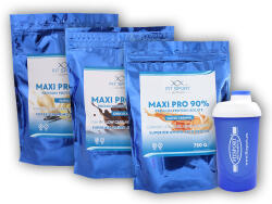 FitSport Nutrition 3x Maxi Pro 90% 750g + Fitsport Shaker - Banán - gyogy-novenyek - 18 651 Ft