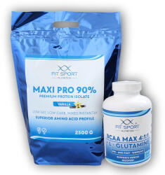 FitSport Nutrition Maxi Pro 90% 2500g + BCAA 4: 1: 1 240cps - sós karamell - gyogy-novenyek - 18 242 Ft