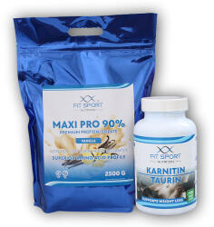 FitSport Nutrition Maxi Pro 90% 2500g + Karnitin Taurin 120 zöldséges sapka - sós karamell - gyogy-novenyek - 16 269 Ft