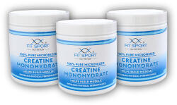 FitSport Nutrition 3x 100% tisztaságú mikronizált kreatin-monohidrát 330g
