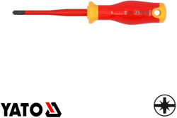 TOYA YT-282663 szigetelt csavarhúzó, slim, S2 acél - PZ2/SLx100 mm (VDE 1000V) (YT-282663)