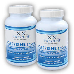 FitSport Nutrition 2x Cofeină 200mg + Extract de ceai verde 300mg 120 capsule