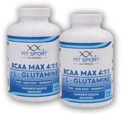 FitSport Nutrition 2x BCAA MAX 4: 1: 1 + L-Glutamină 240 capsule