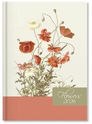 PÁTRIA Határidőnapló 2026 heti B/5 Period Flowers papír Beige