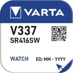 VARTA V337 SR416W 1, 55V Ezüst Oxid óraelem (Varta-V337)