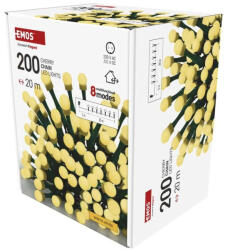 EMOS LED karácsonyi fényfüzér, cseresznye-golyók, 20 m, kültéri és beltéri, meleg fehér, programokkal időzítő D5AW23 (D5AW23)