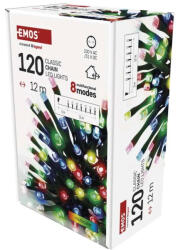 EMOS LED karácsonyi fényfüzér, 12 m, kültéri és beltéri, többszínű, programokkal időzítő D4AM23 (D4AM23)