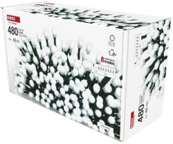 EMOS LED karácsonyi fényfüzér, csereszny -golyók, 48 m, kültéri és beltéri, hideg fehér, progamok időzítő D5AC25 (D5AC25)