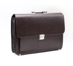 Karen barna két rekeszes elöl zsebes rostbőr aktatáska 980 aleksander