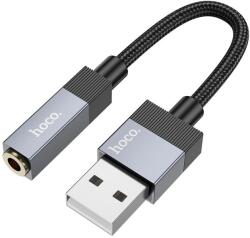 Adapter: Hoco UPA32D - USB / AUX (jack) adapter, fekete, 15 cm